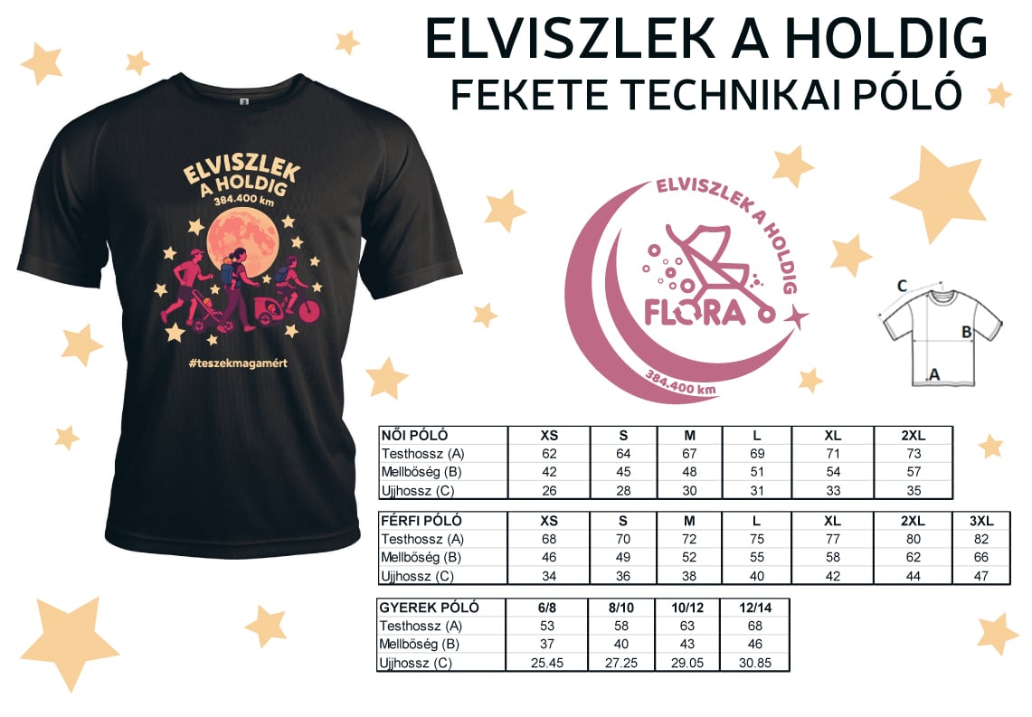 Elviszlek a Holdig- Fekete Technikai Póló