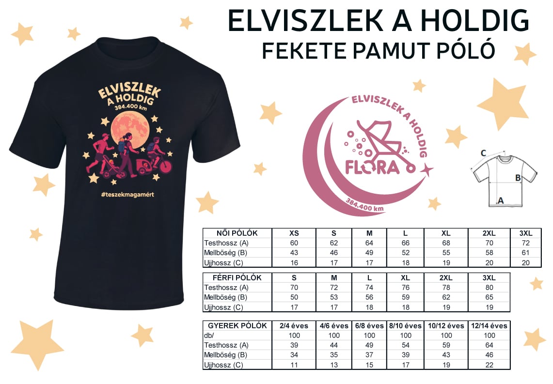 Elviszlek a Holdig- Fekete Pamut póló