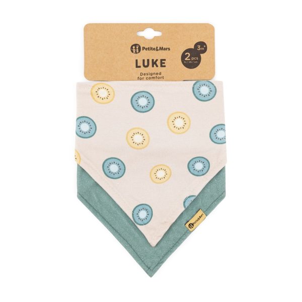 PETITE&MARS Nyálkendő Luke 2 db Beige Kiwis&Misty Green 3hó+ -412817