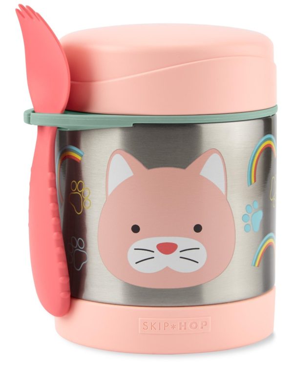 SKIP HOP Zoo Ételtároló termosz kanállal/villával Macska 325 ml, 3 éves kortól (9Q337210)