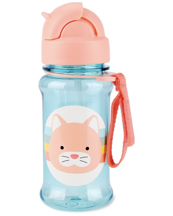 SKIP HOP Zoo tritan Palack szívószállal 355ml Cica 12m+ (9R407210) - Image 2