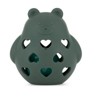 PETITE&MARS Szilikon játék csörgővel Bear Basil Misty Green 0m+ -606817