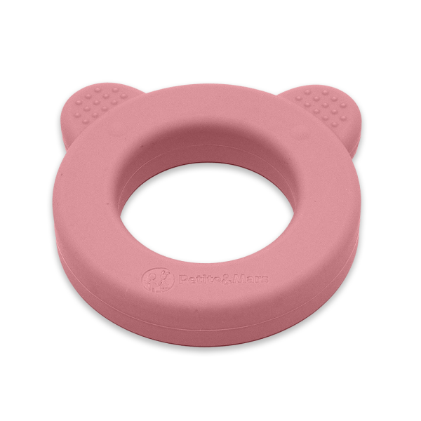 PETITE&MARS Beary Szilikon rágóka csörgővel Dusty Rose 0m+ -713820 - Image 3