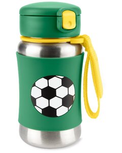SKIP HOP Spark Style Rozsdamentes acél szívószálas vizespalack Foci12m+ (9O285710)