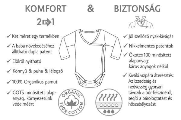 Kenguru Gold - Átlapolt csecsemő kombidressz Mogyoró (1212,1213,1214) - Image 2