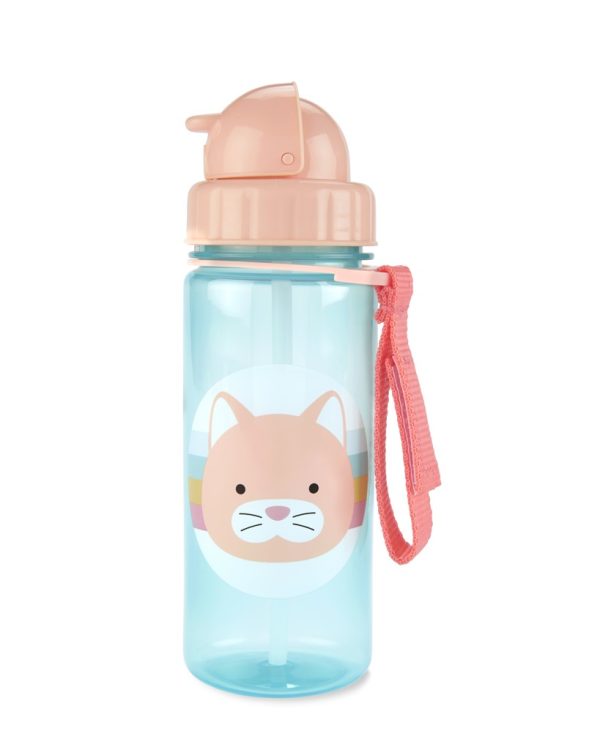 SKIP HOP Zoo Kulacs szívószállal PP PVC és BPA mentes Macska 12hó+ (9Q336810)