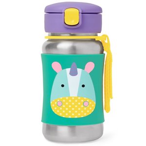 SKIP HOP Spark Style Rozsdamentes acél szívószálas vizespalack Egyszarvú12m+ (SH2525L.18)