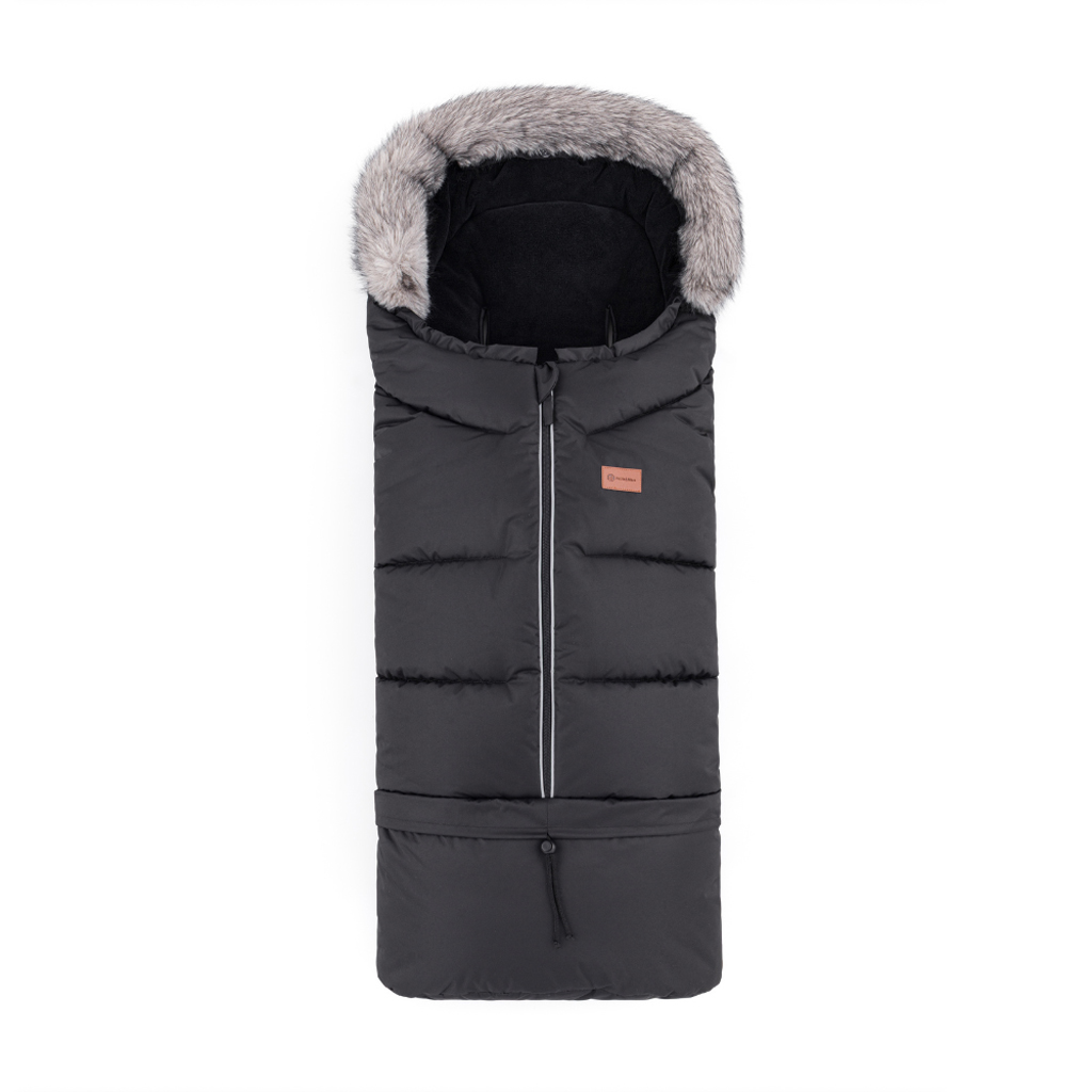 PETITE&MARS Téli szett Arctic 4in1 bundazsák + kézmelegítő kesztyű babakocsira Furry Forever Black - Image 4