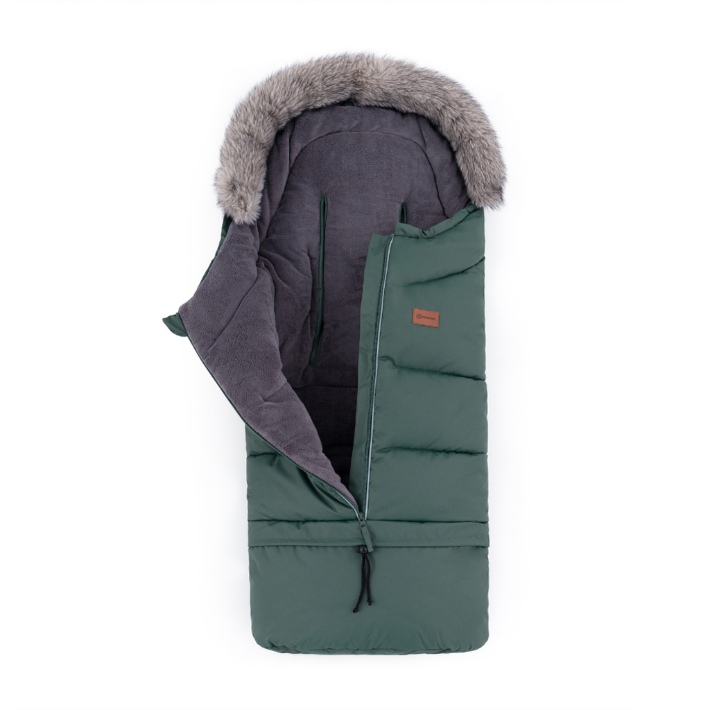 PETITE&MARS Téli szett Arctic 4in1 bundazsák + kézmelegítő kesztyű babakocsira Furry Veritable Khaki - Image 2