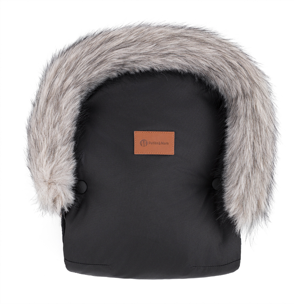 PETITE&MARS Téli szett Arctic 4in1 bundazsák + kézmelegítő kesztyű babakocsira Furry Forever Black - Image 15