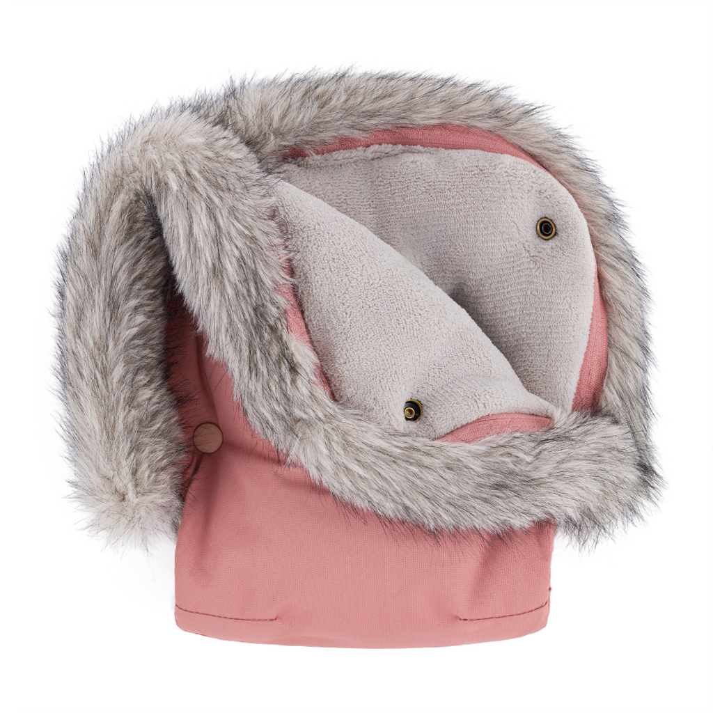 PETITE&MARS Arctic 4v1 téli bundazsák szett + babakocsi kézmelegítő Furry Old Rose - Image 11